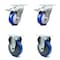 Service Caster 4 Inch Blue Polyurethane Swivel Top Plate Caster Lock Brakes 2 Rigid SCC, 2PK SCC-TTL20S414-PPUB-BLUE-2-R-2 - alternate 1
